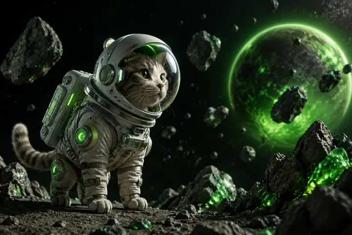 Astronaut cat 3D model example